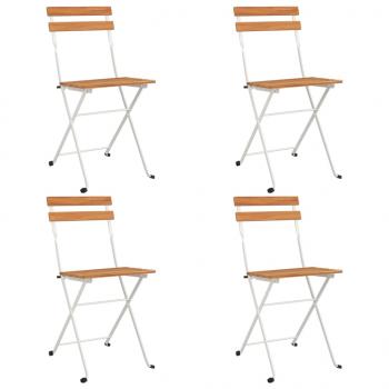 5-tlg. Bistro-Set Klappbar Massivholz Akazie und Stahl