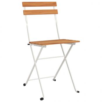 5-tlg. Bistro-Set Klappbar Massivholz Akazie und Stahl