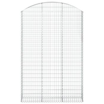 Gabione mit Hochbogen 150x30x220/240 cm Verzinktes Eisen