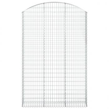 Gabione mit Hochbogen 150x30x220/240 cm Verzinktes Eisen
