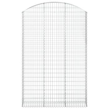 Gabione mit Hochbogen 150x30x220/240 cm Verzinktes Eisen