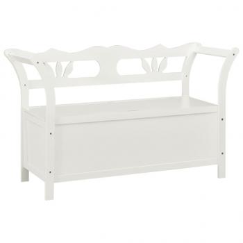 Sitzbank Weiß 107x45x75,5 cm Massivholz Tanne