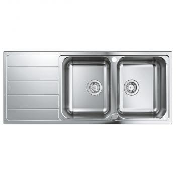 GROHE K500 Edelstahlspüle mit Abtropffläche, 1160x500mm, edelstahl (31588SD1)