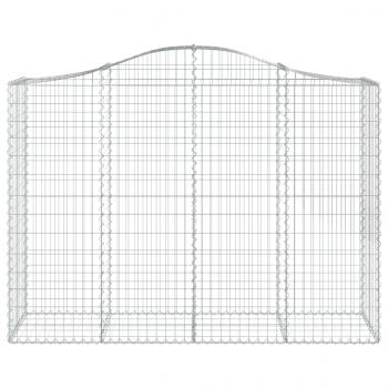 Gabionen mit Hochbogen 12Stk. 200x50x140/160cm Verzinktes Eisen