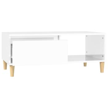 ARDEBO.de - Couchtisch Hochglanz-Weiß 90x50x36,5 cm Holzwerkstoff