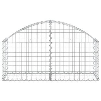 Gabione mit Hochbogen 100x30x40/60 cm Verzinktes Eisen