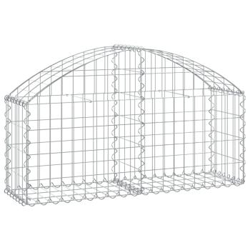 Gabione mit Hochbogen 100x30x40/60 cm Verzinktes Eisen