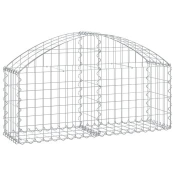 Gabione mit Hochbogen 100x30x40/60 cm Verzinktes Eisen