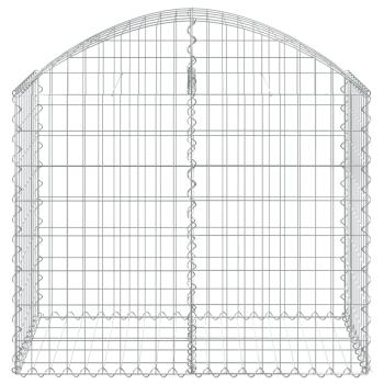 Gabione mit Hochbogen 100x50x80/100 cm Verzinktes Eisen