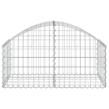 Gabione mit Hochbogen 100x50x40/60 cm Verzinktes Eisen