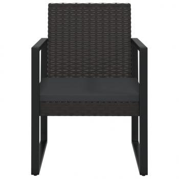 Gartensessel mit Kissen Schwarz Poly Rattan