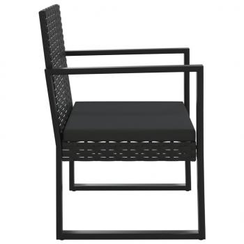 Gartensessel mit Kissen Schwarz Poly Rattan