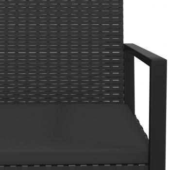 Gartensessel mit Kissen Schwarz Poly Rattan