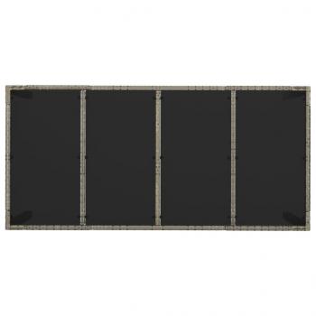 9-tlg. Garten-Essgruppe mit Kissen Grau Poly Rattan