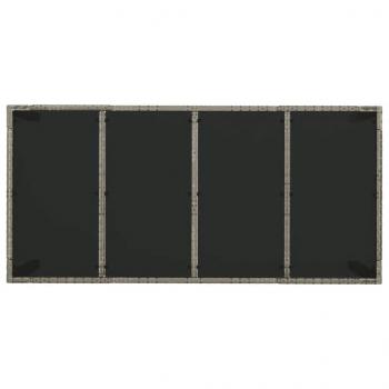 7-tlg. Garten-Essgruppe mit Kissen Grau Poly Rattan