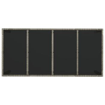 7-tlg. Garten-Essgruppe mit Kissen Grau Poly Rattan