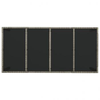 7-tlg. Garten-Essgruppe mit Kissen Grau Poly Rattan