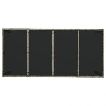 7-tlg. Garten-Essgruppe mit Kissen Grau Poly Rattan