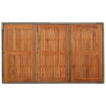 7-tlg. Garten-Essgruppe mit Kissen Grau Poly Rattan