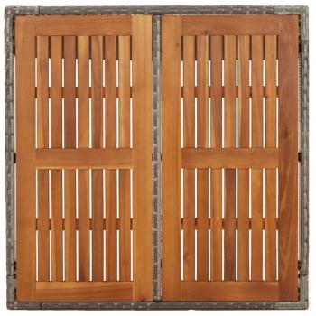 3-tlg. Garten-Essgruppe mit Kissen Grau Poly Rattan