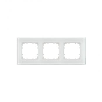 ARDEBO.de Siemens DELTA miro Rahmen 3-fach, Echtmaterial Glas, weiß, 232x90mm (5TG12031)