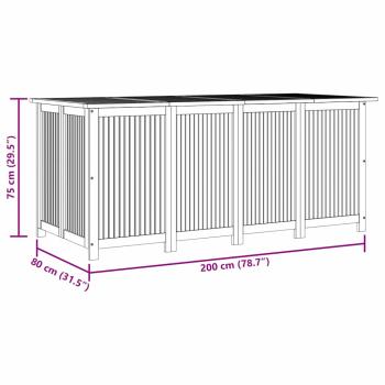 Gartenbox 200x80x75 cm Massivholz Akazie 