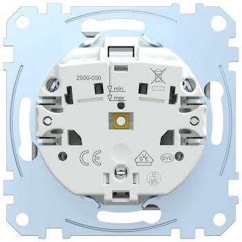 Merten SCHUKO Steckdose mit Lichtauslass und LED-Beleuchtungs-Modul, System M, erhöhter Berührungsschutz, Steckklemmen, aluminium matt (MEG2304-0460)
