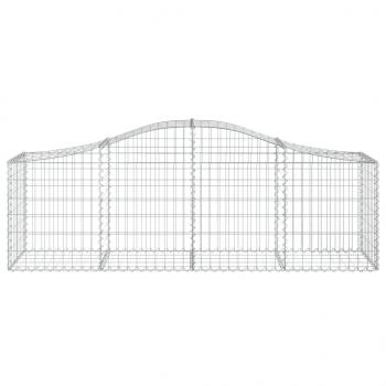 Gabionen mit Hochbogen 3 Stk. 200x50x60/80 cm Verzinktes Eisen