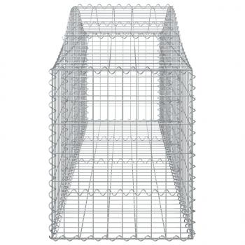 Gabionen mit Hochbogen 30 Stk. 200x50x60/80 cm Verzinktes Eisen
