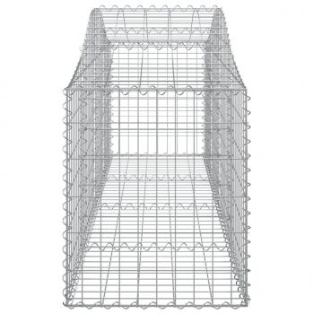 Gabionen mit Hochbogen 9 Stk. 200x50x60/80 cm Verzinktes Eisen