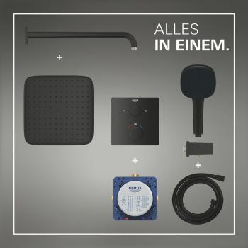 GROHE Precision Thermostat Duschsystem, Unterputz, Quickfix, mit Vitalio Comfort 250, mattschwarz (348822430)