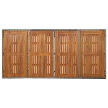 7-tlg. Garten-Essgruppe mit Kissen Grau Poly Rattan