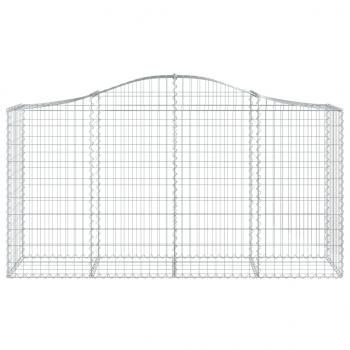 Gabionen mit Hochbogen 9 Stk. 200x50x100/120cm Verzinktes Eisen