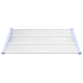 Türvordach Grau und Transparent 122x90 cm Polycarbonat