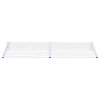 Türvordach Grau und Transparent 239x90 cm Polycarbonat