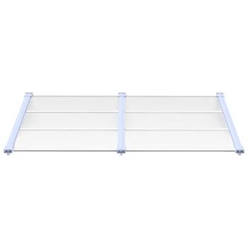 Türvordach Grau und Transparent 152,5x90 cm Polycarbonat