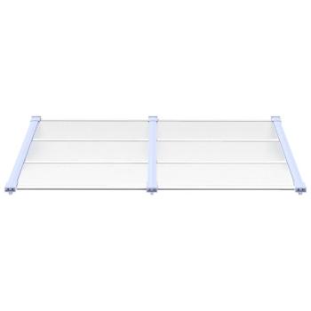 Türvordach Grau und Transparent 152,5x90 cm Polycarbonat