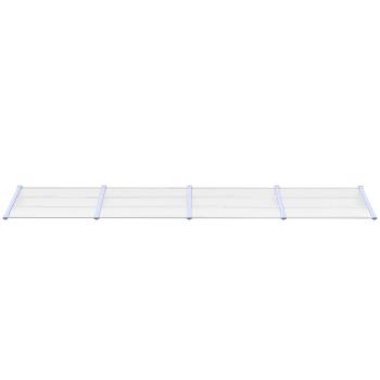 Türvordach Grau und Transparent 396x90 cm Polycarbonat