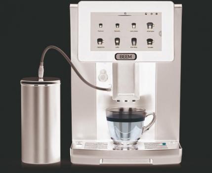 Beem 09111 Coffee Professio Kaffeevollautomat, 7 Zoll TFT Display mit Touchscreen, 2 L Wassertank, Kegelmahlwerk, 250g Bohnenfach, schwarz