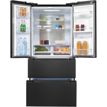 Exquisit FD490-160-WS-200E Stand Kühl-Gefrierkombination, 84cm breit, 506 L, NoFrost, Wasserspender, inoxlook-az