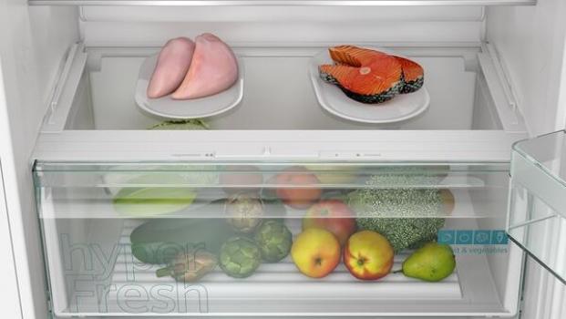 Siemens KB96NNSE0 iQ100 Einbau Kühl-/Gefrierkombination, Nischenhöhe: 194 cm, 285 L, NoFrost, Schlepptürtechnik, HomeConnect, hyperFresh