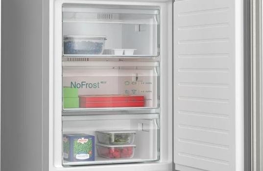 Siemens KG39N2IAF iQ300 Stand Kühl-Gefrierkombination, 60 cm breit, 363, noFrost, multiAirflow-System, dimLight, gebürsteter Stahl AntiFingerprint