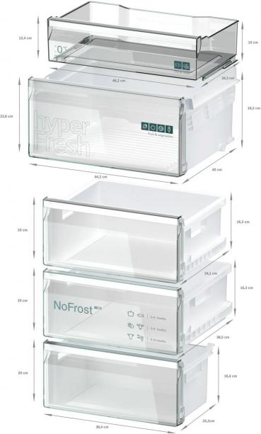 Siemens KG39N2IAF iQ300 Stand Kühl-Gefrierkombination, 60 cm breit, 363, noFrost, multiAirflow-System, dimLight, gebürsteter Stahl AntiFingerprint