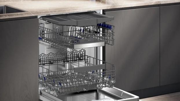 Siemens SX95EX12CE iQ500 Vollintegrierter XXL Geschirrspüler, 60 cm breit, 14 Maßgedecke, varioScharnier, varioSpeed Plus, glassZone, rackMatic, aquaStop, HomeConnect, weiß