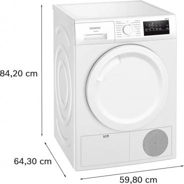 Siemens WT43N203 iQ300 8kg Kondensationstrockner, 60 m breit, softDry-Trommelsystem, Outdoor-Programm, Knitterschutz, weiß