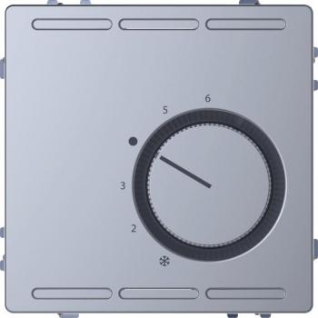 ARDEBO.de Merten Raumtemperaturregler mit Wechslerkontakt und Zentralplatte, System Design, 230V, Edelstahl (MEG5762-6036)