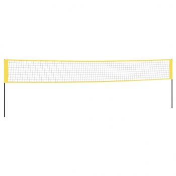 Badminton-Netz Gelb und Schwarz 600x155 cm PE-Gewebe