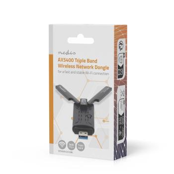 ARDEBO.de - Netzwerk-Dongle | Wi-Fi | AX5400 | 2.4/5/6 GHz (Triple Band) | USB3.0 | Wi-Fi speed total: 5400 Mbps | Windows 10 / Windows 11