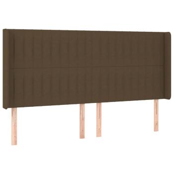 Boxspringbett mit Matratze & LED Dunkelbraun 200x200 cm Stoff