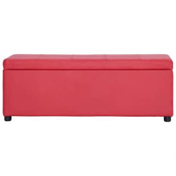 Bank mit Staufach 116 cm Rot Kunstleder